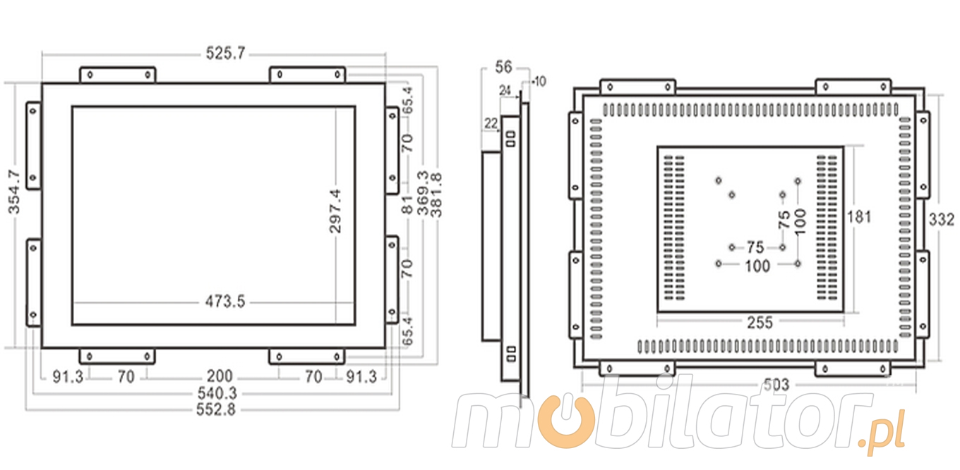  Monitor dotykowy PC  Ekran pojemnociowy capacitive wywietlacz 22 cali LED mobilator.pl New Portable Devices VGA HDMI